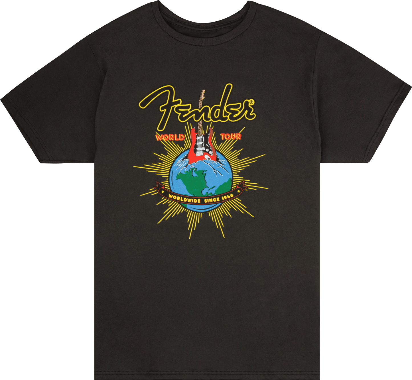 Fender® World Tour T-Shirt, Neon Black